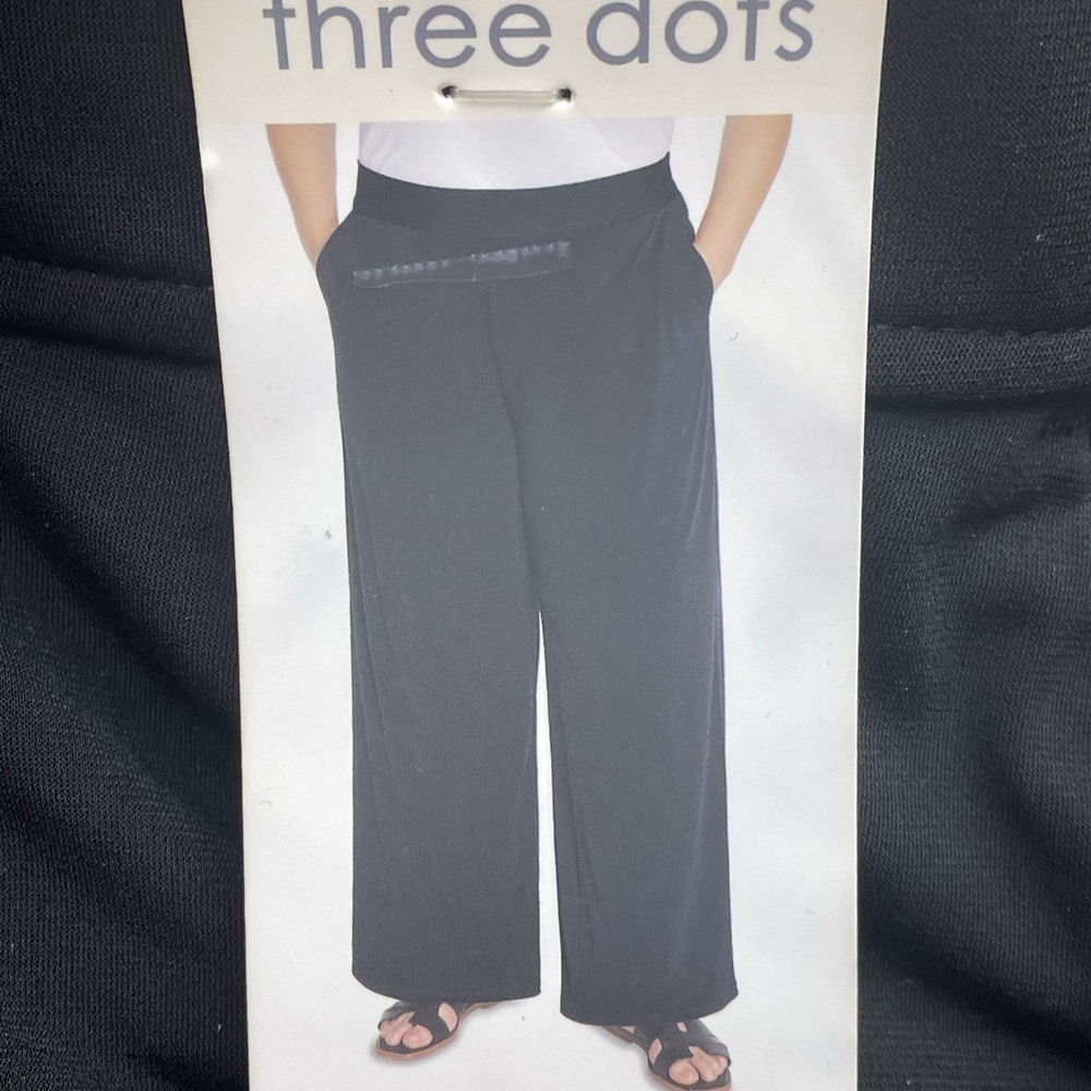 Three Dots Women's XXL Wide Leg Pants Black e1084